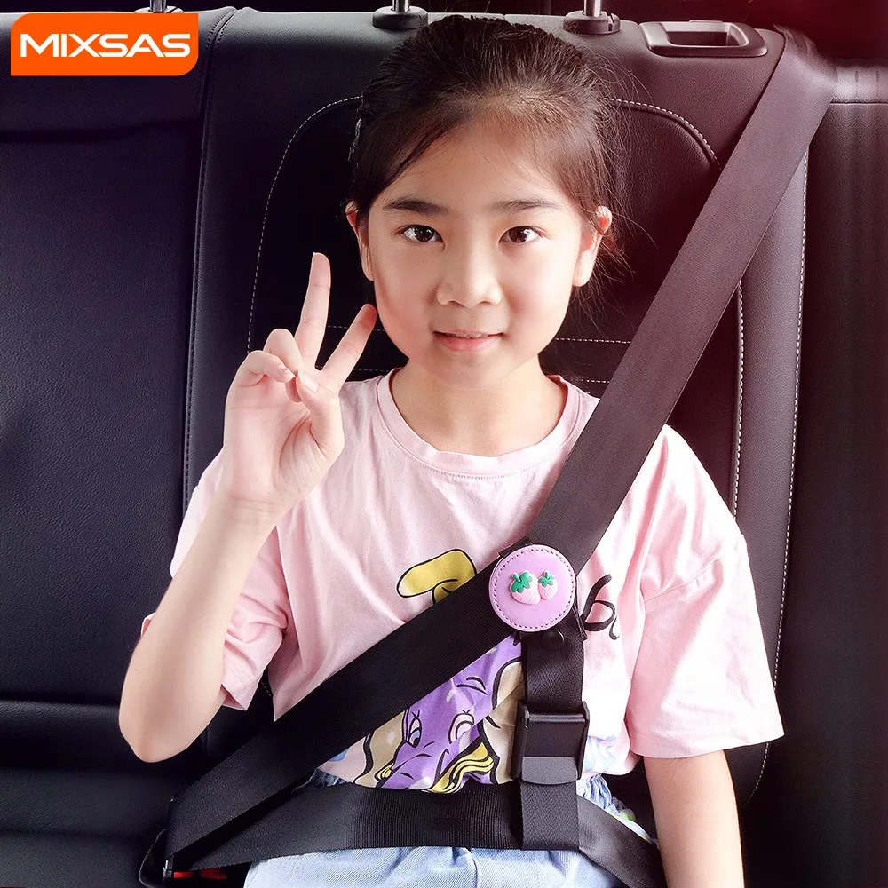 MIXSAS Car Child Seat Belt Retainer Adjustment&Fixation Car Anti-stroke Correction Tape Buckle Seatbelt Adjuster Limiter for Kid