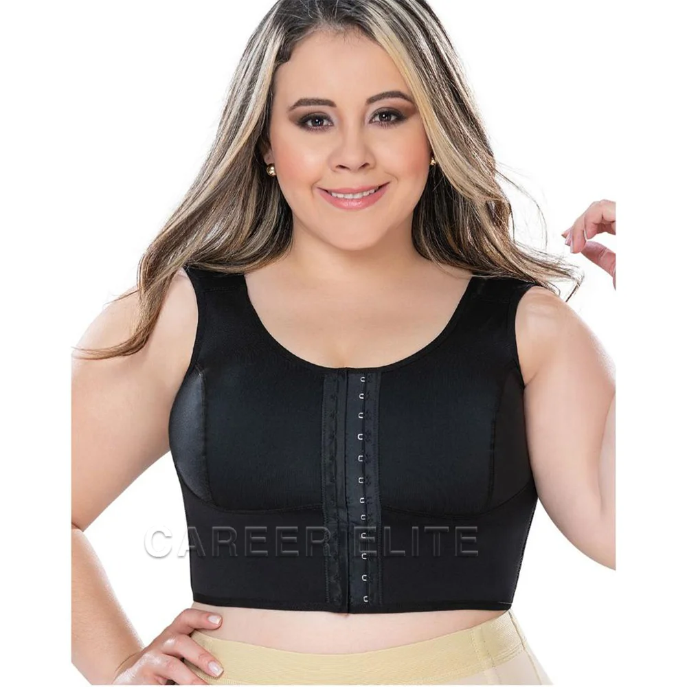 Women's Shaping Underwear Back Posture Correction Front Hooks Bra Compression Fashion Wide Shoulder Strap Elegant Sexy Underwear