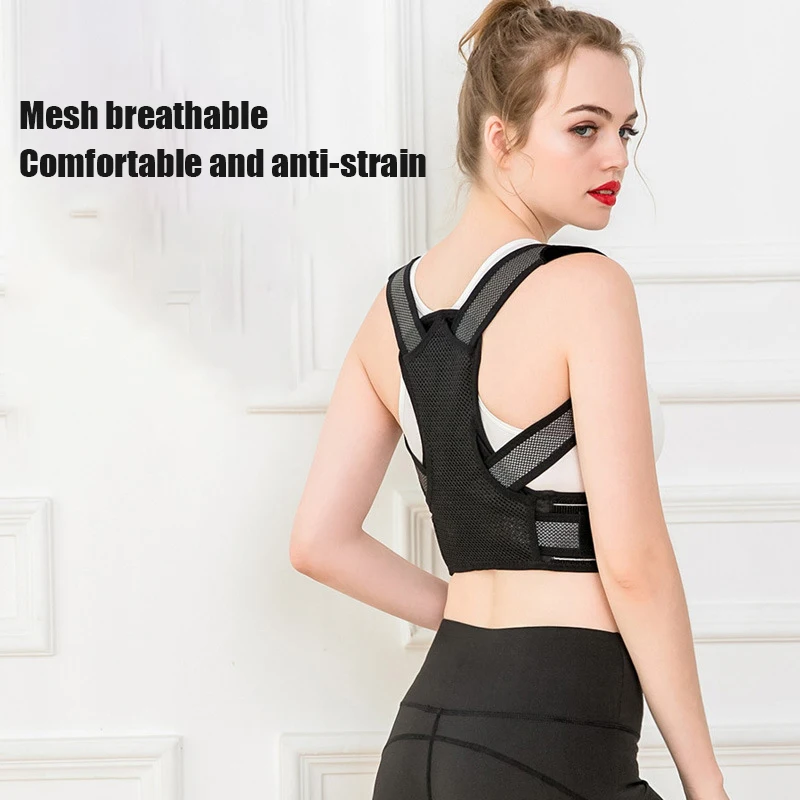 Shoulder Posture Adjustable Upper Back Brace Corrector Belt Clavicle Spine Hunchback Support and Providing Pain Relief from Neck