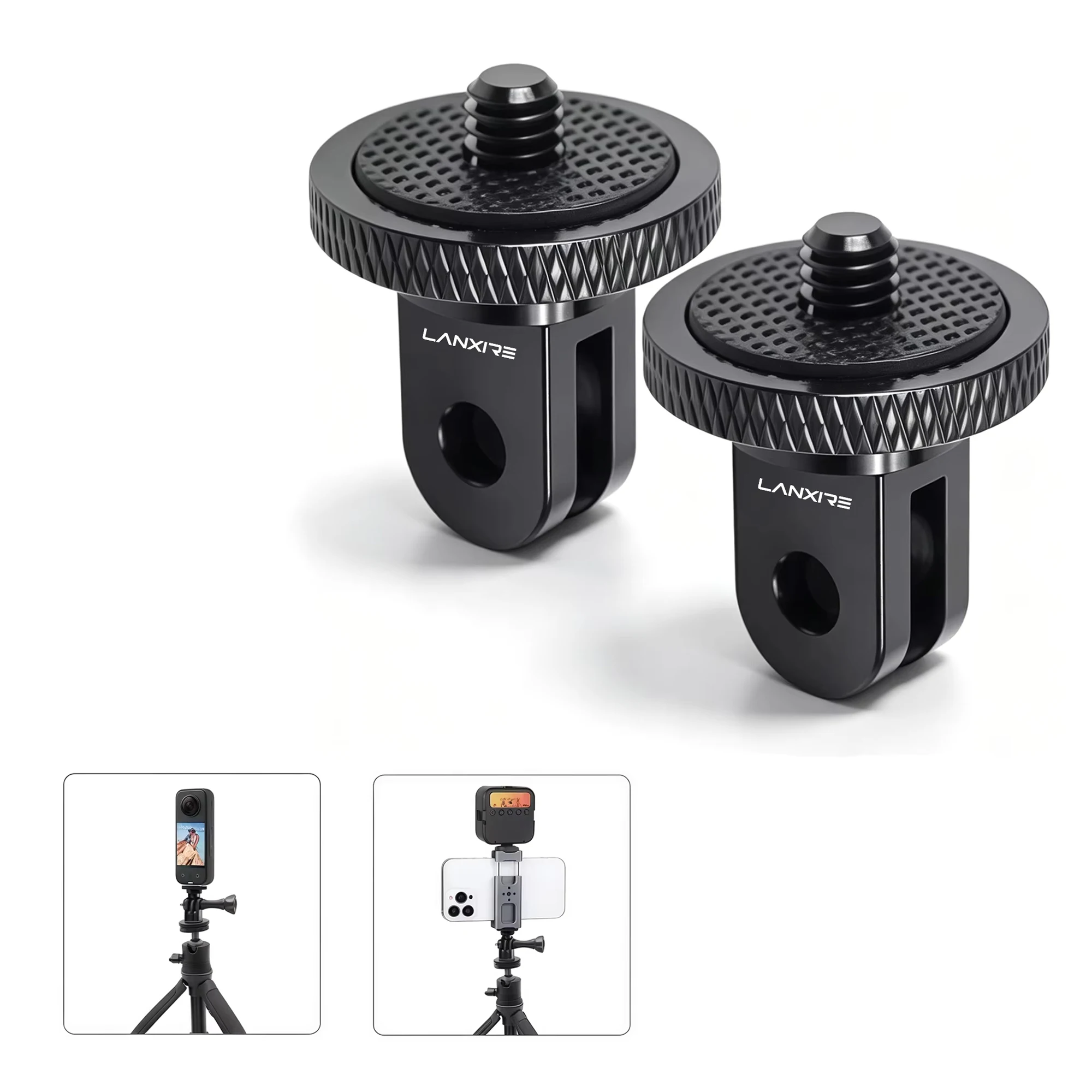 Lanxire 360° Rotating Action Camera Mount Adapter, 1/4