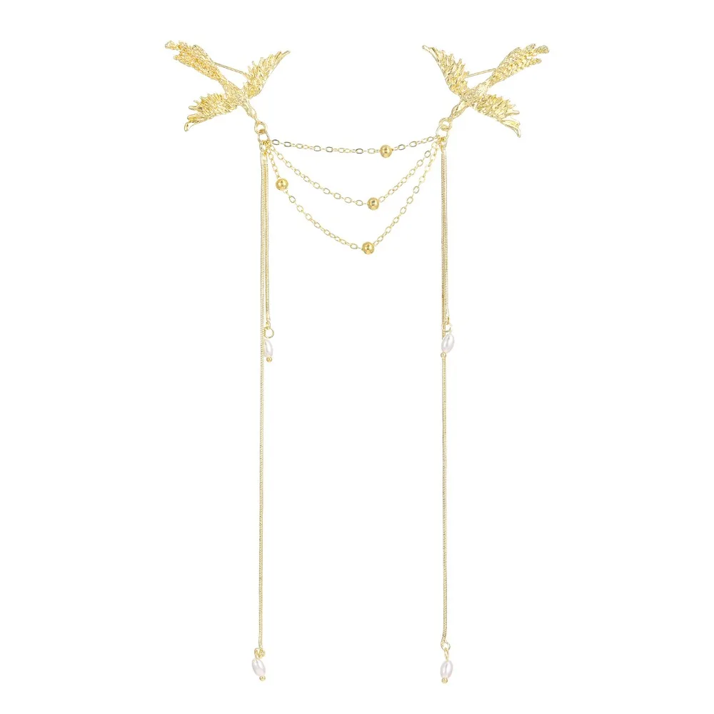 Pearl Phoenix Tassel Brooch Vintage Temperament Birds Badge Pin Corsage Ornaments Light Luxury Chinese Style Brooch Pin Women
