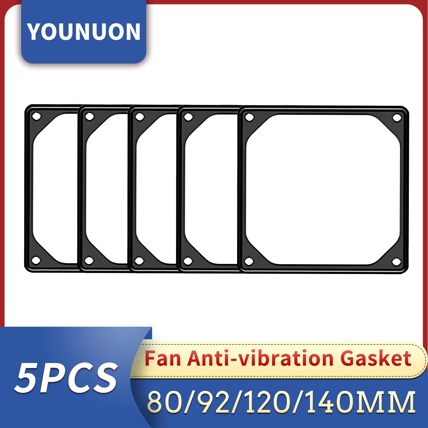 5pcs 80mm 92mm 120mm 140mm Anti-vibration Silicon Fan Gasket Noise Reducing Gasket Pad For PC  Computer Case Fan