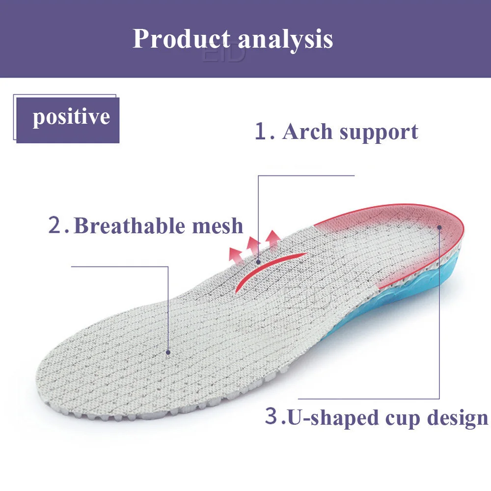 Silicone orthopedic shoes sole Insoles EVA Spring orthotic insoles flat feet  arch support inserts Plantar Fasciitis,foot care