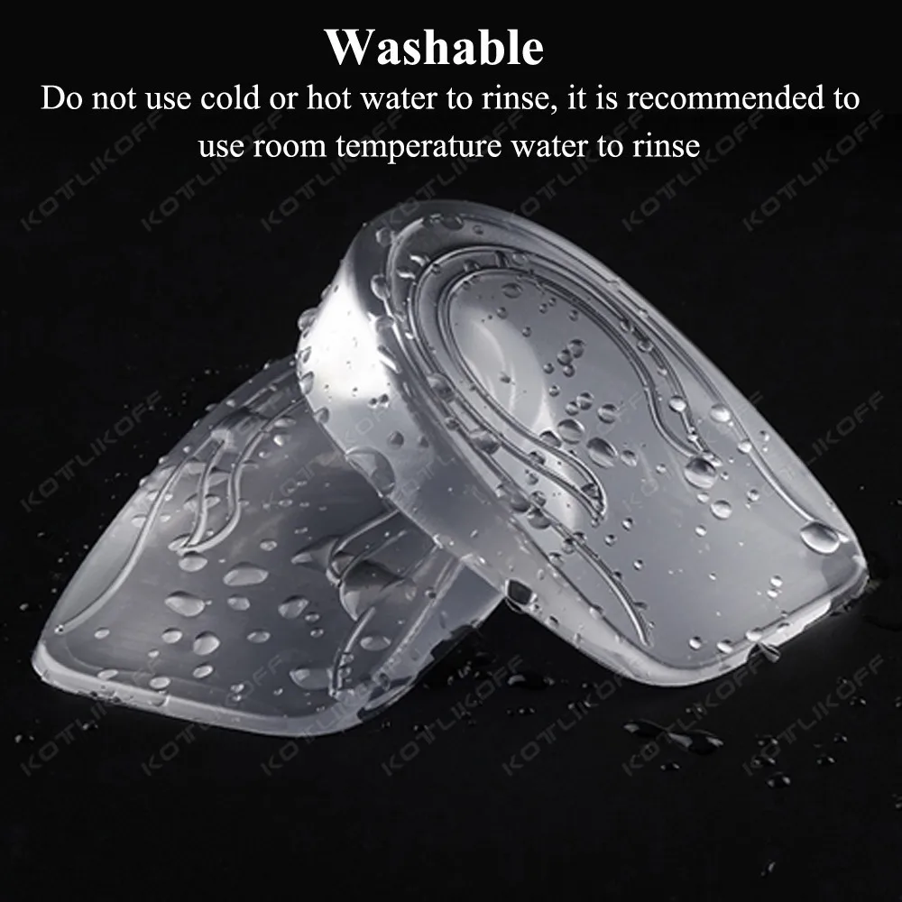 Self-Adhesive Height Increasing Insole Invisible Silicone Heel Insoles Pain Relief Absorb Pressure Shoe Insole Height Increase