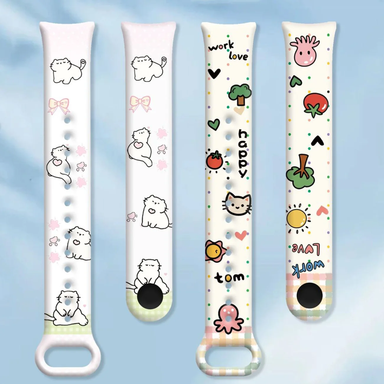 Silicone Strap for Xiaomi Mi Band 10 NFC Sport Rubber Bracelet Wristband Cartoon Xiaomi Smart Band 8 9 watch Strap Accessories
