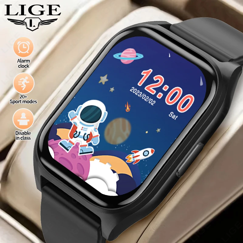 LIGE  Children's Growth Gifts Sports Watch for Kids Children Waterproof Silicone Teen Boys Girls Cartoon Smart Touch Watch Toy