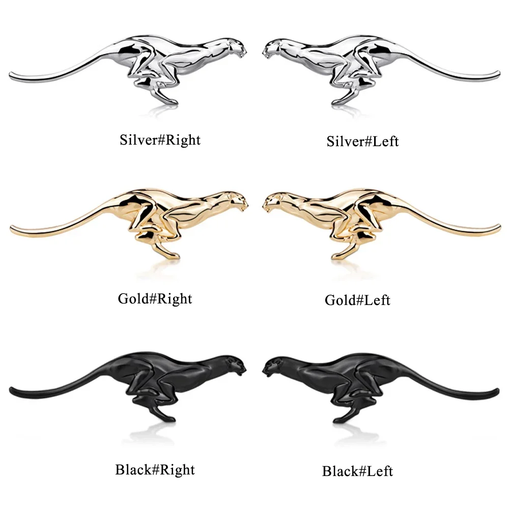 AUTCOAT 1Pcs 3D Metal Car Decoration Metal Leopard Adhesive Car Badge Emblem Sticker for Universal Cars Moto Bike