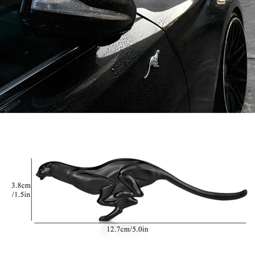AUTCOAT 1Pcs 3D Metal Car Decoration Metal Leopard Adhesive Car Badge Emblem Sticker for Universal Cars Moto Bike