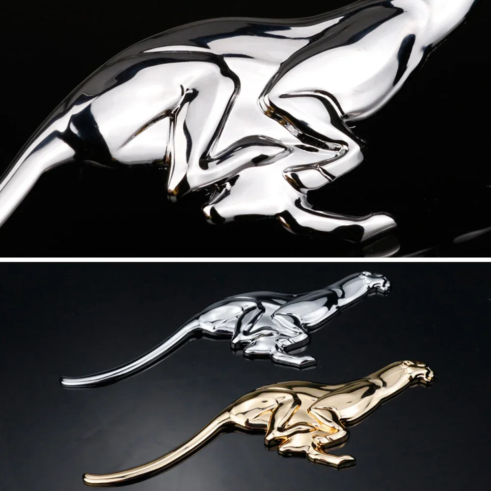 AUTCOAT 1Pcs 3D Metal Car Decoration Metal Leopard Adhesive Car Badge Emblem Sticker for Universal Cars Moto Bike