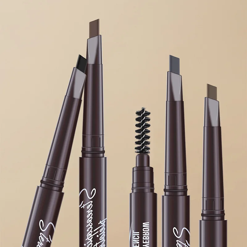 Waterproof Double-Headed Eyebrow Cosmetics Pencil 5 Colors Natural Long-Lasting Makeup Tattoo Paint for Eyebrows