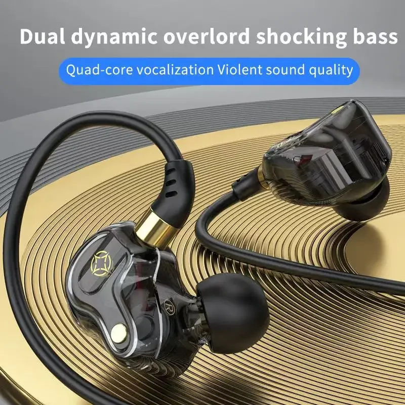 KCKZ S61 Quad-Core Digital Chip In-Ear Headphones Type-C Dual Dynamic Driver Wired Earphones for Sound Quality