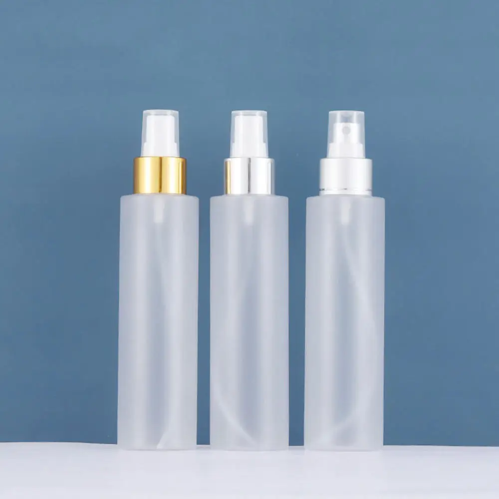 1PC 150ml Frosted Plastic Spray Bottle Liquid Sprayer Fine Mist Spray Empty Refillable Perfume Bottles with Silver Gold Cap