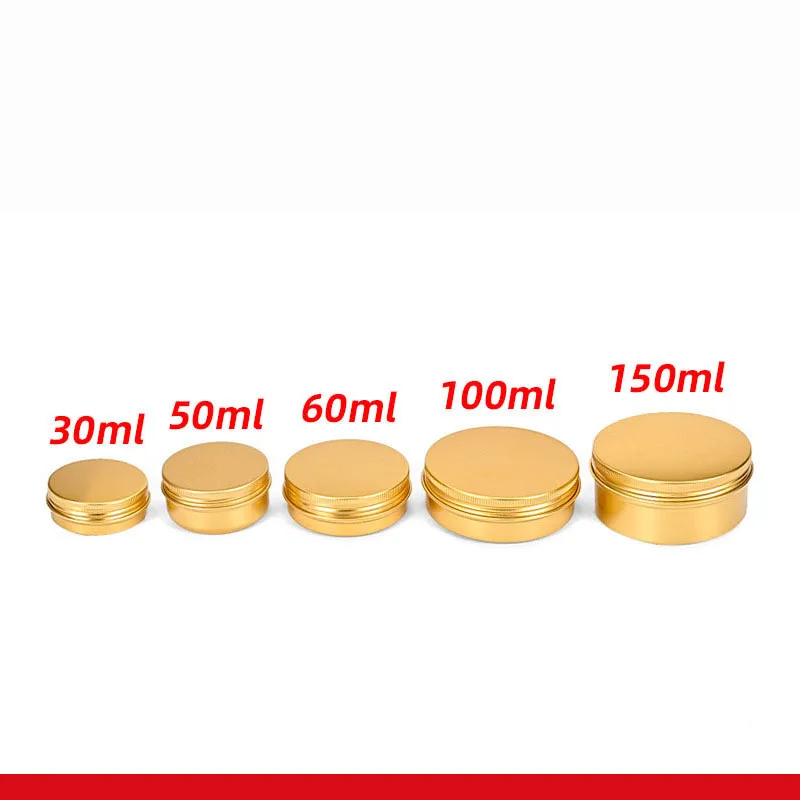 30PCS Golden Aluminum Can 50ml 60ml 100ml 150ml Golden Tea Cans Candle Cosmetic Aluminum Box