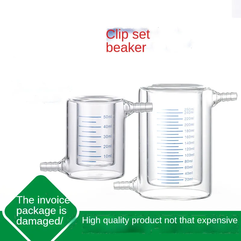 Laboratory Thickened Double-layer Heat-resistant Glass Jacketed Beaker Photocatalytic Reactor 50 100 150 200 250 500 1000 Ml