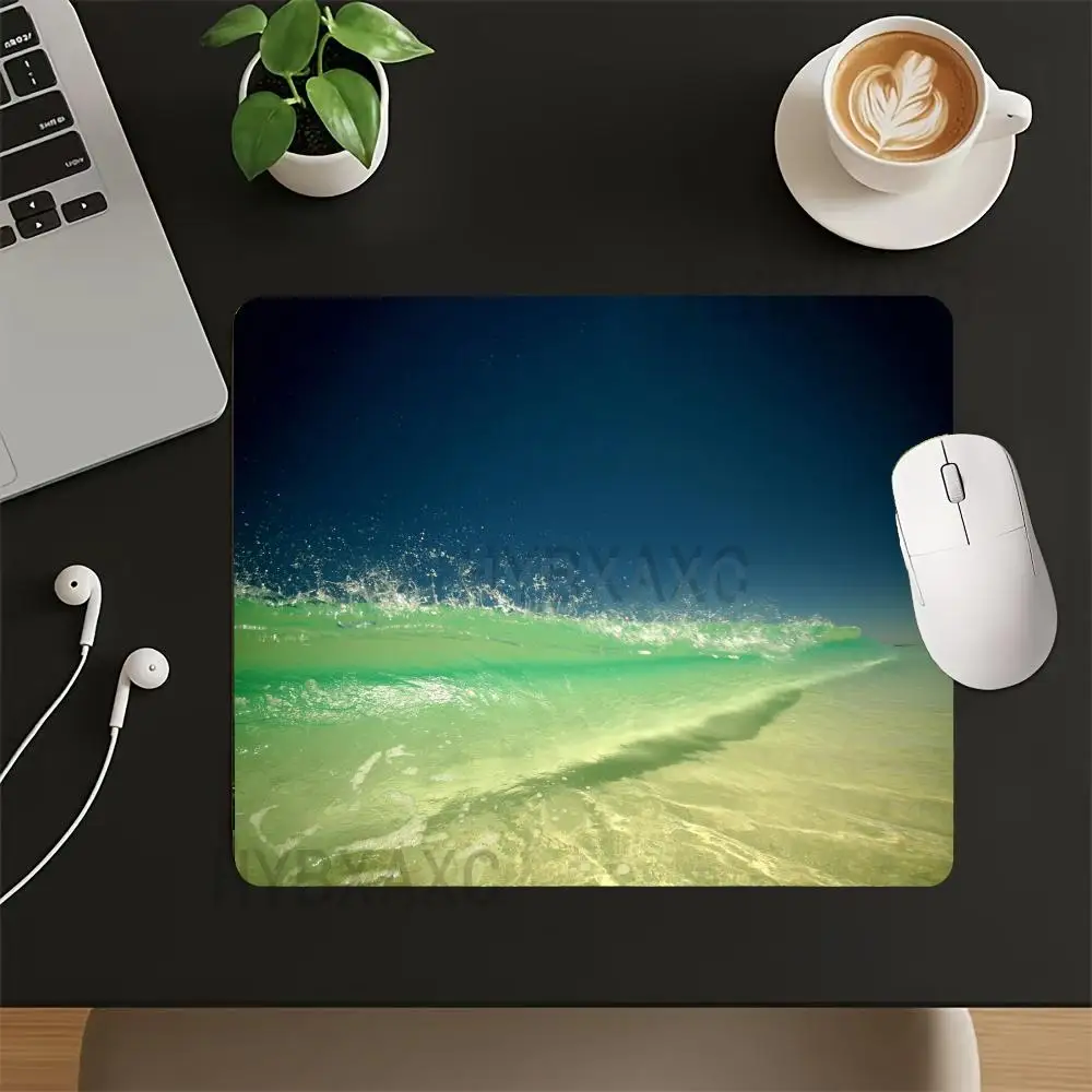 HYBXAXC Ocean Wave Fantasy Seascape Anime Illustration Small Mouse Pad Desktop Computer Keyboard Wireless Boy Girl Gift