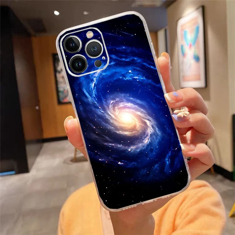 Phone Case Carcasa Funda For iPhone 16 15 13 14 11 12 Pro Max 16 14 12 13 Pro 15 Plus 16E Space Universe Star Case