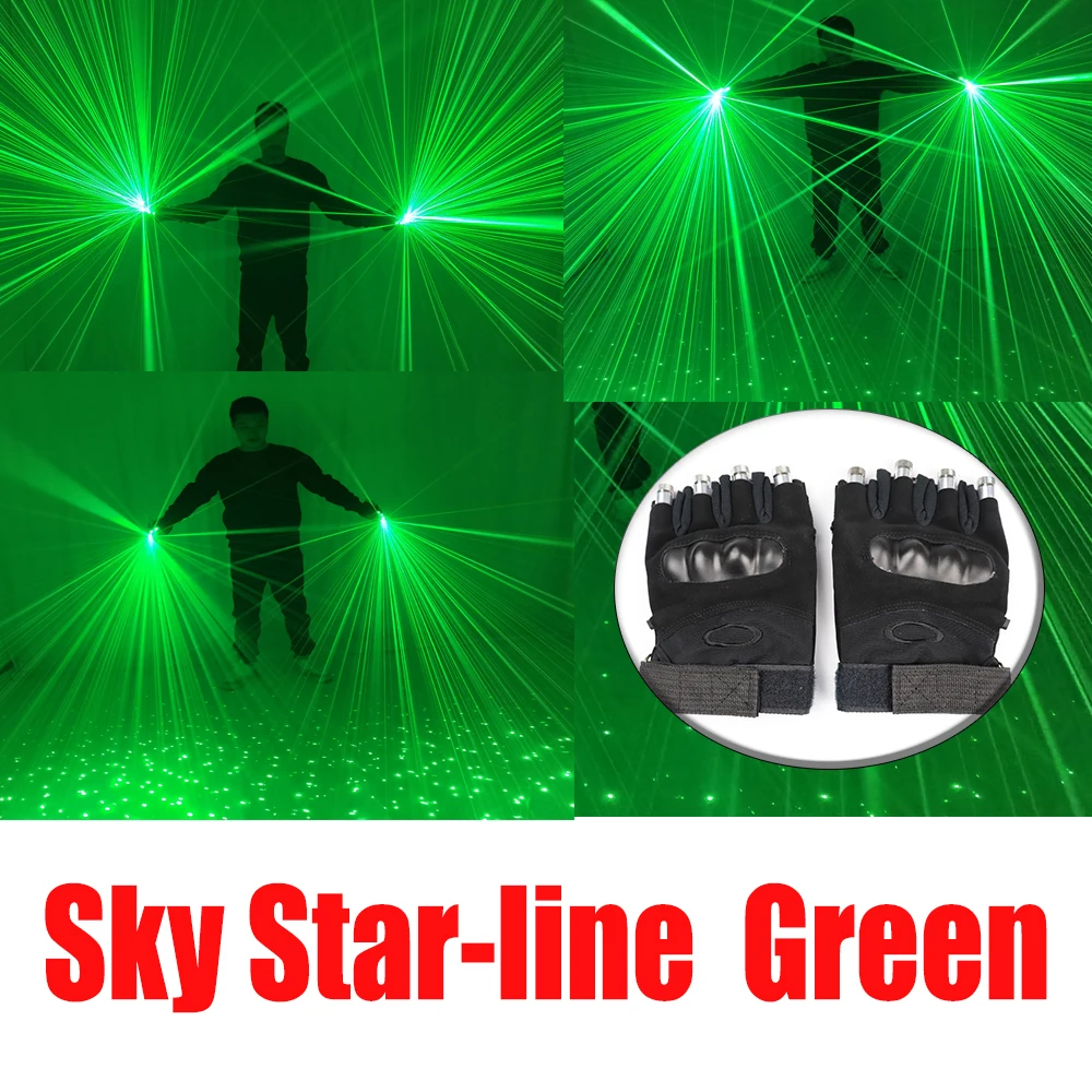 Sky Star 532nm Green Laser Gloves LED Lazer Mitten Ray Gloves For LED luminous Costumes Show