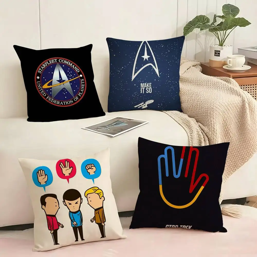 S-Star Trek Spock Space  Pillow Case Square Double-Sided Sofa Cushion Cover Bedroom Bedside Pillow Gift