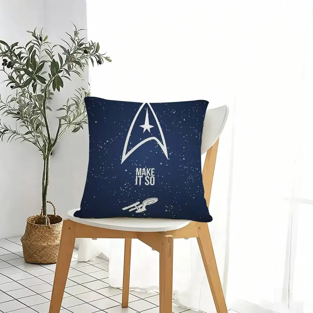 S-Star Trek Spock Space  Pillow Case Square Double-Sided Sofa Cushion Cover Bedroom Bedside Pillow Gift