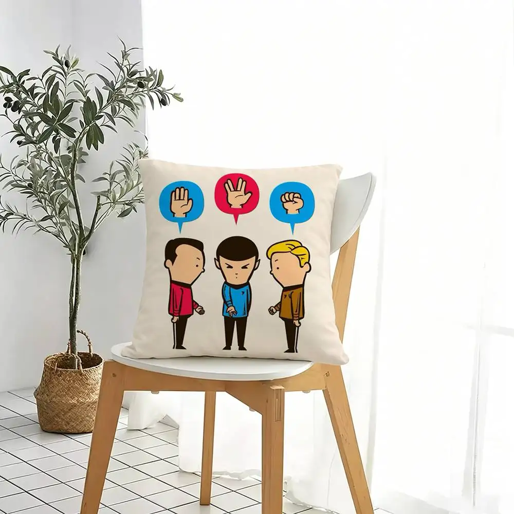 S-Star Trek Spock Space  Pillow Case Square Double-Sided Sofa Cushion Cover Bedroom Bedside Pillow Gift