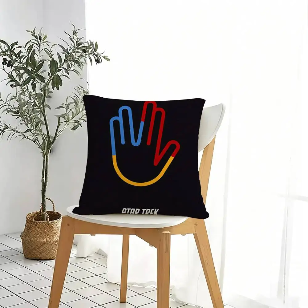 S-Star Trek Spock Space  Pillow Case Square Double-Sided Sofa Cushion Cover Bedroom Bedside Pillow Gift