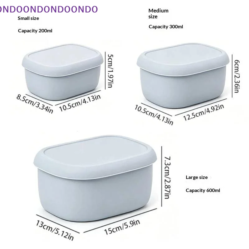 1/3Pcs Silicone Lunch Box with Lid Leak Proof 200/300/600ML BPA Free Reusable Food Container for Kids School Camping