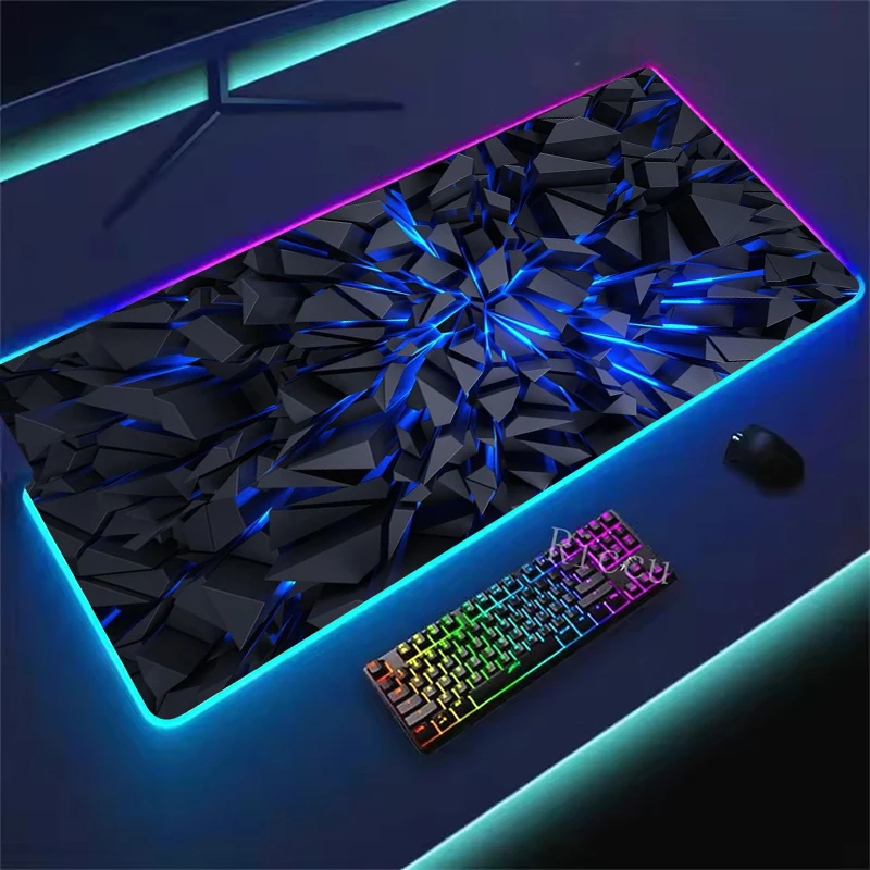 Gaming Peripheral Set: LED RGB Backlit Mechanical mouse pad Japanese Anime-Style Laptop HD Printed Anime Mouse Pad