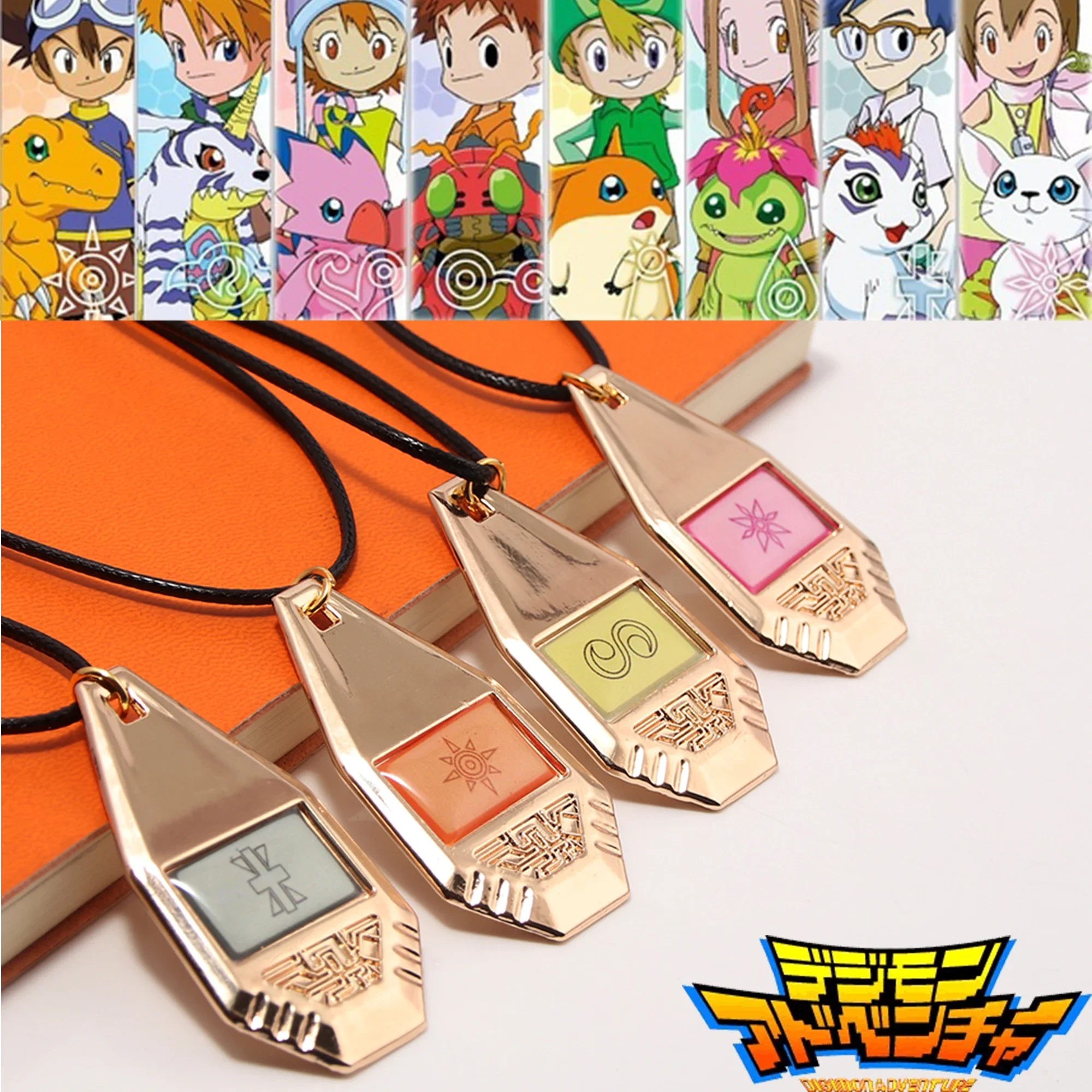 Digimon Adventure Necklace Jewelry Cosplay Digvice Anime Figure Accessories Totem Badges Backpack Pendants Kids Toys Gifts