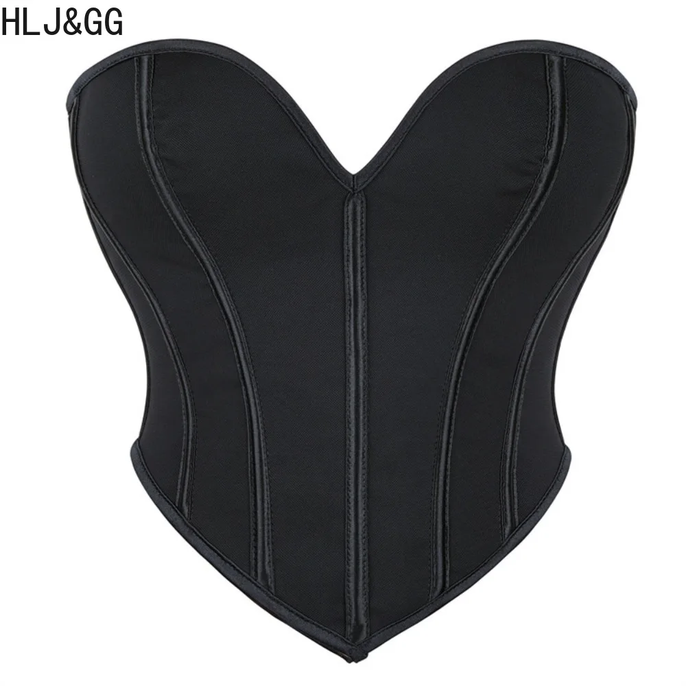 HLJ&GG Black Sexy Off Shoulder Bandage Corset Two Piece Sets Women Slim Crop Top And Lace Ruffle Mini Skirts Outfits Streetwear