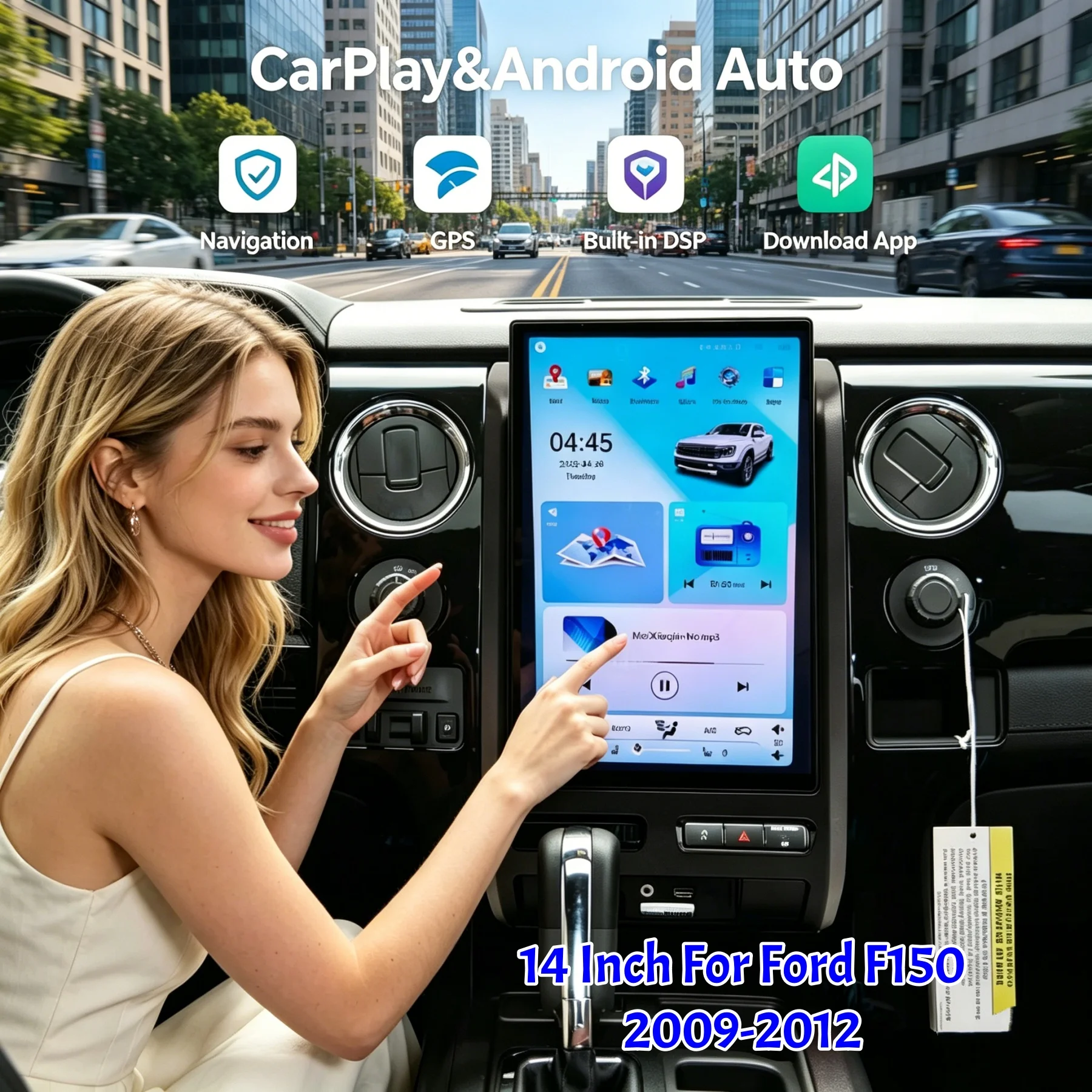 14 INCH Android  Multimedia Video For Ford F150 Raptor 2009-2012 Car Radio Screen Player Navigation GPS Head Unit Manual Auto
