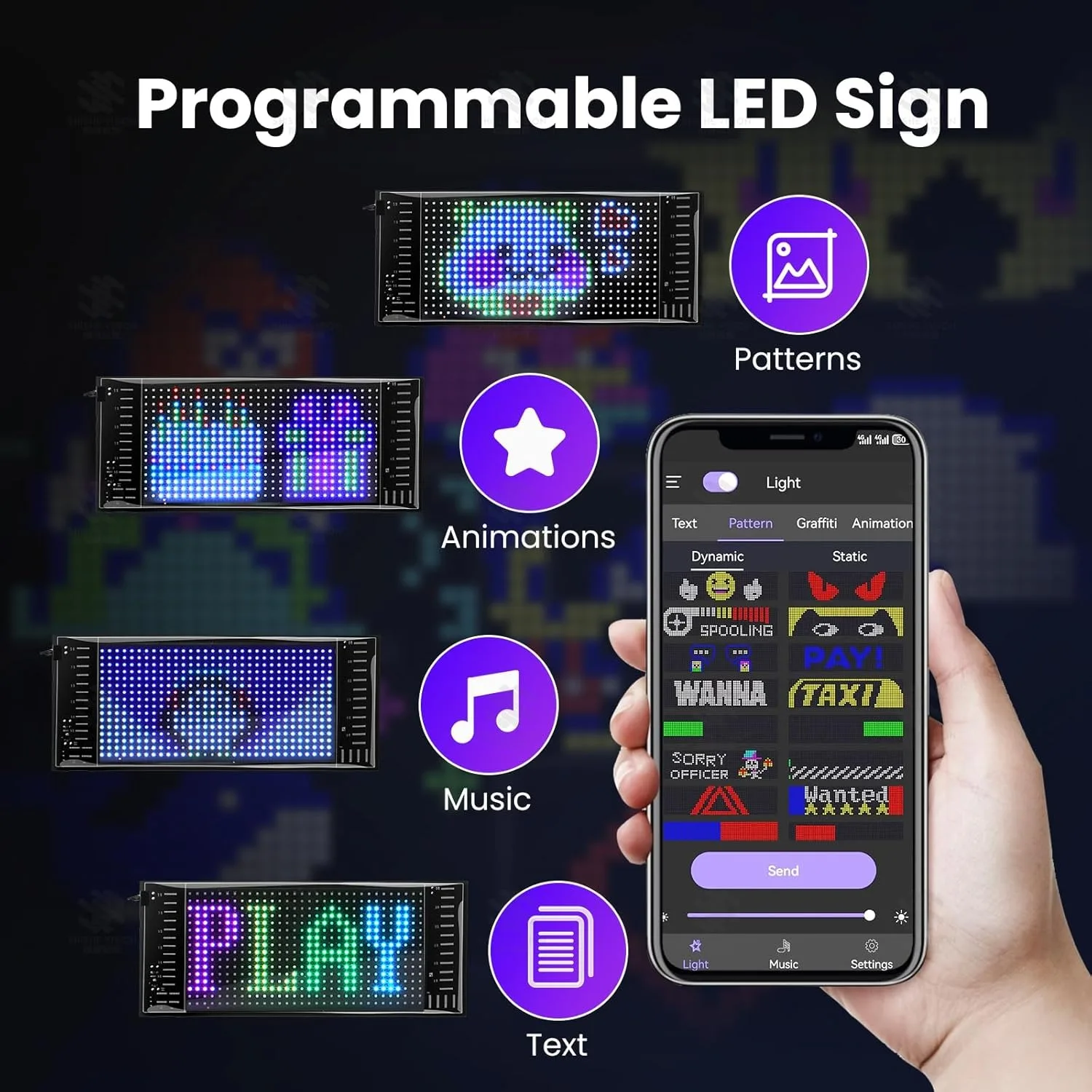 No-Drill Install Flexible Car LED Display Ultra HD Slim Soft Bendable Screen for Auto DIY Decor