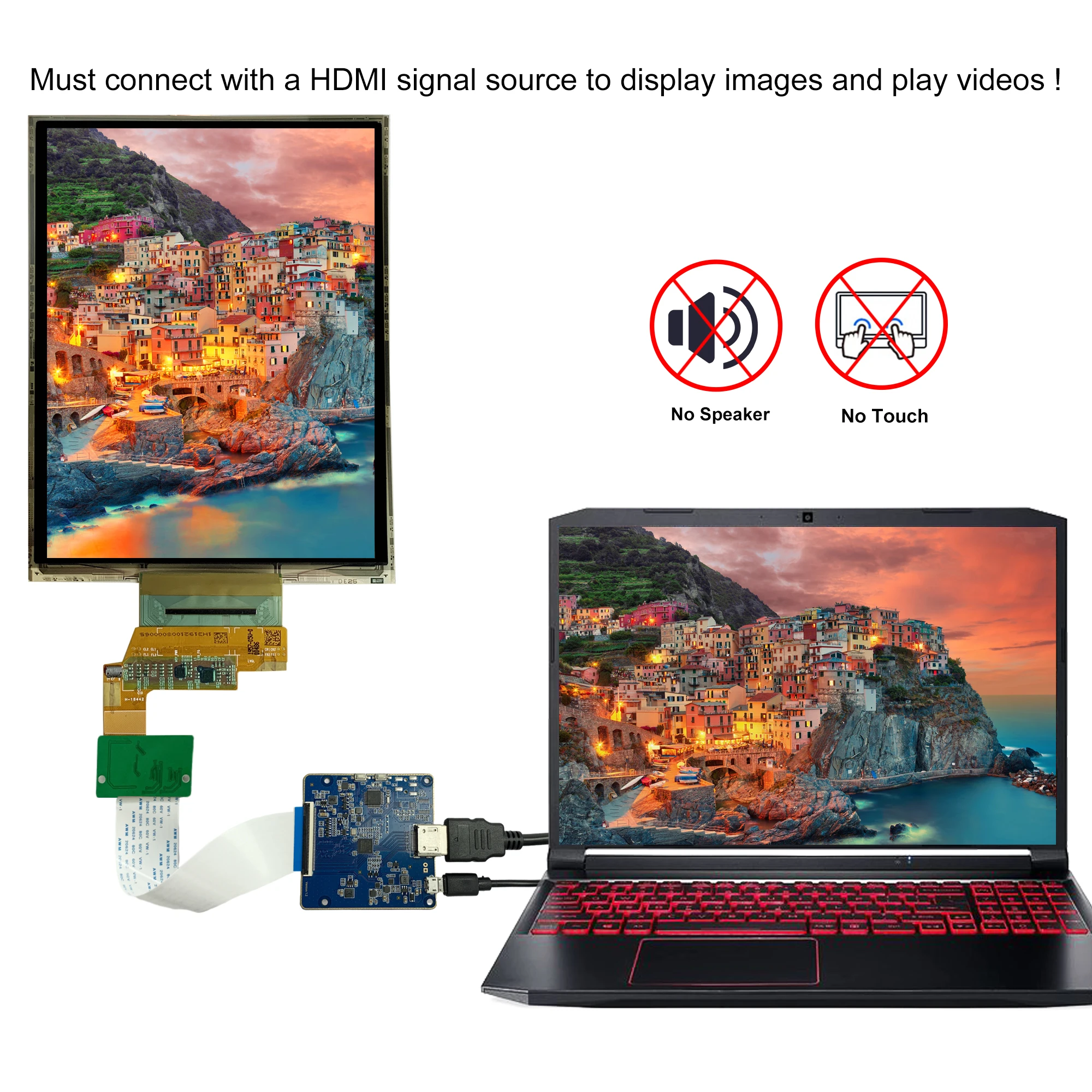 Wisecoco 7.8 Inch IPS 1920x1440 AMOLED Ultra Slim Bendable Flexible Screen With Type C HMI Driver Board OLED Flexible Display