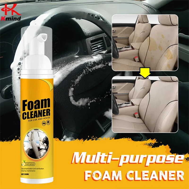 Multi-Purpose Foam Cleaner Spray, Car Interior Upholstery Leather Dashboard Cleaner, Anti-Aging Protection for Home Auto Use