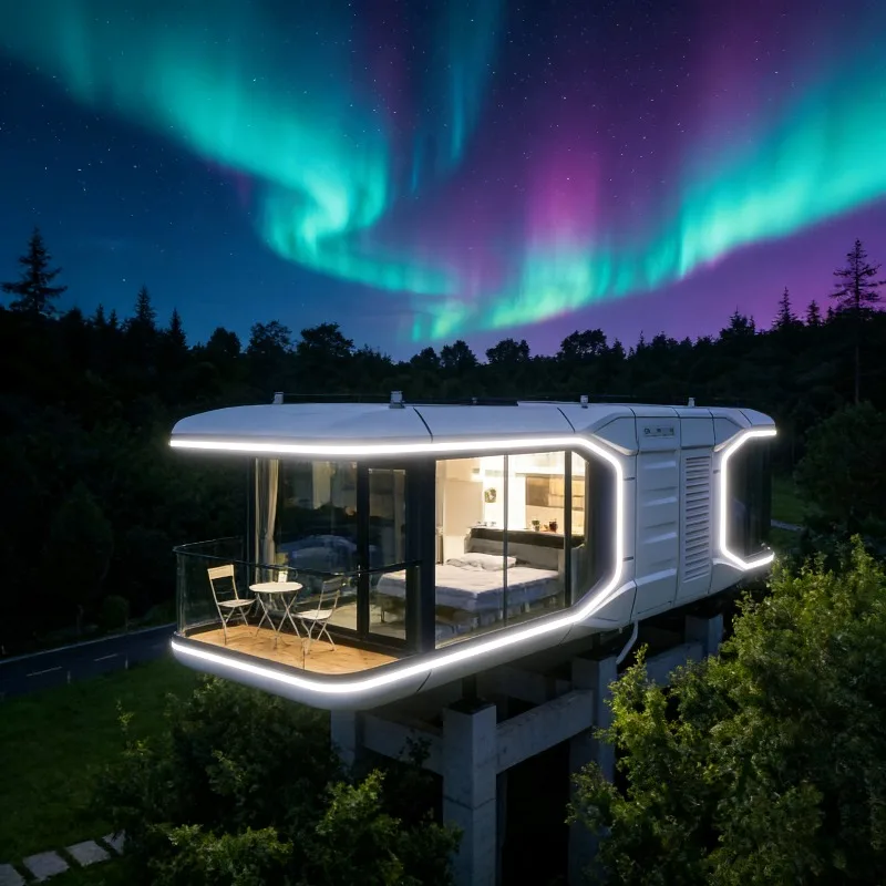 Modern Luxury Prefab Capsule House Intelligent Space Pod Mobile Cabin Compact Prefabricated Home for Resort Homestay Outdoor