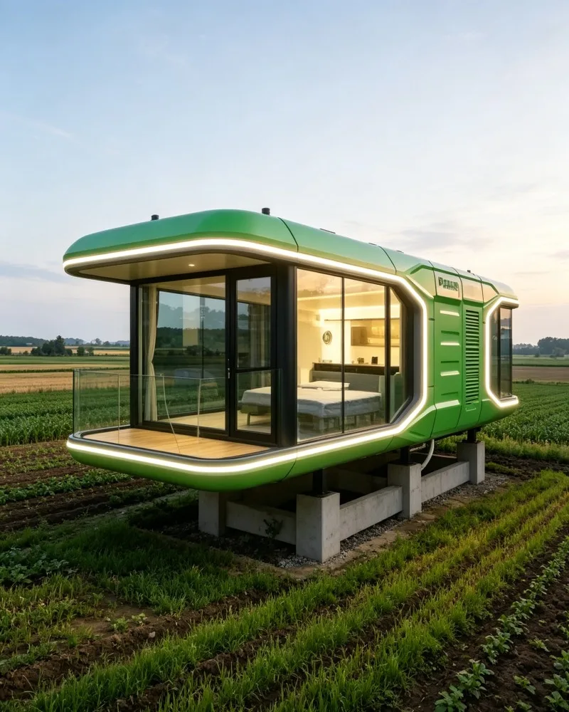 Custom Space Capsule Modular Prefab Tiny Home 40FT 2 Bedroom Steel Portable Mobile Office Studio Garden Living Certified Factory