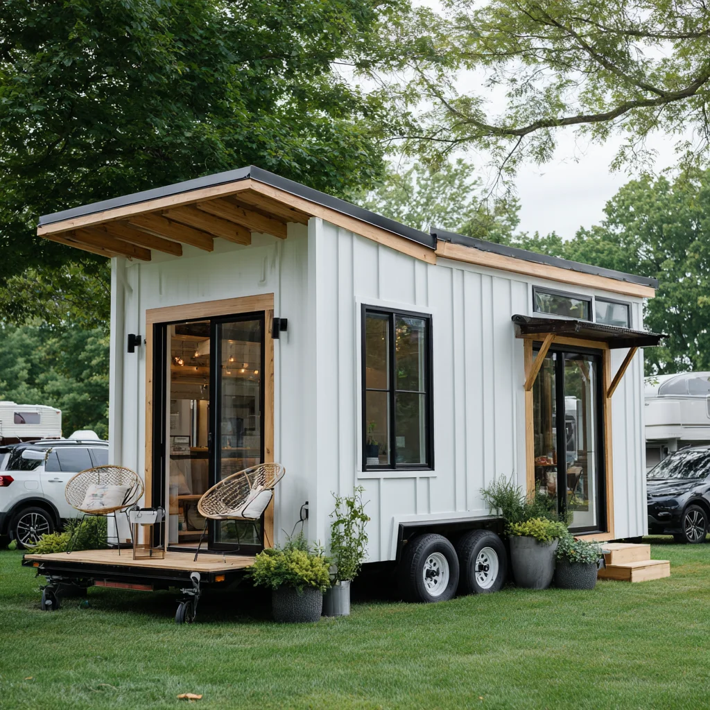 ti-Outdoor Camping Travel Steel Waterproof Modern Eco-Friendly Prefab Mobile Home Trailer Tiny House on 4 Wheels%