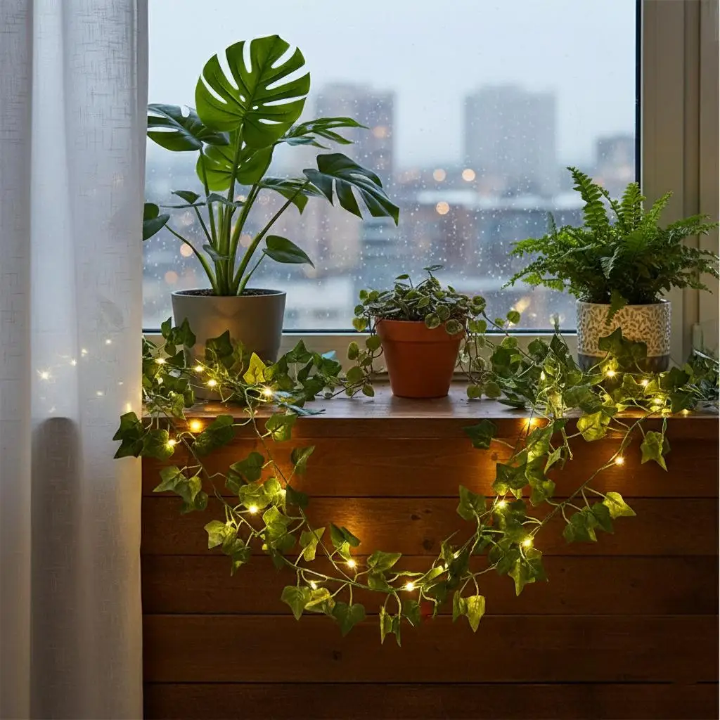 2/5/10m Maple Leaf String Lights Light Hotel LED Hanging Home Garland Holiday Decoration Rattan For Home Garden Wire Warm White