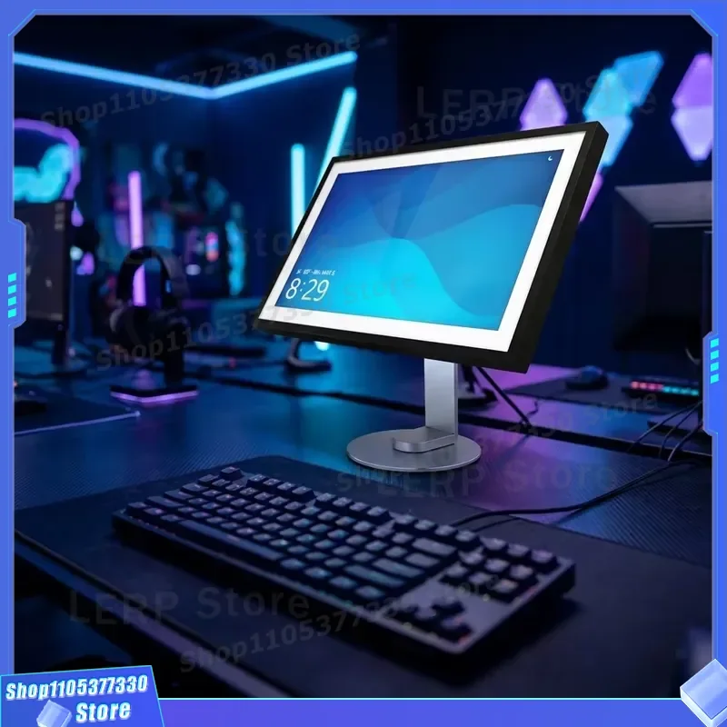 360 Degree Rotating Aluminum Monitor Stand Adjustable Height Tilt Ergonomic Desk Mount Holder for Computer Screen Desktop PC