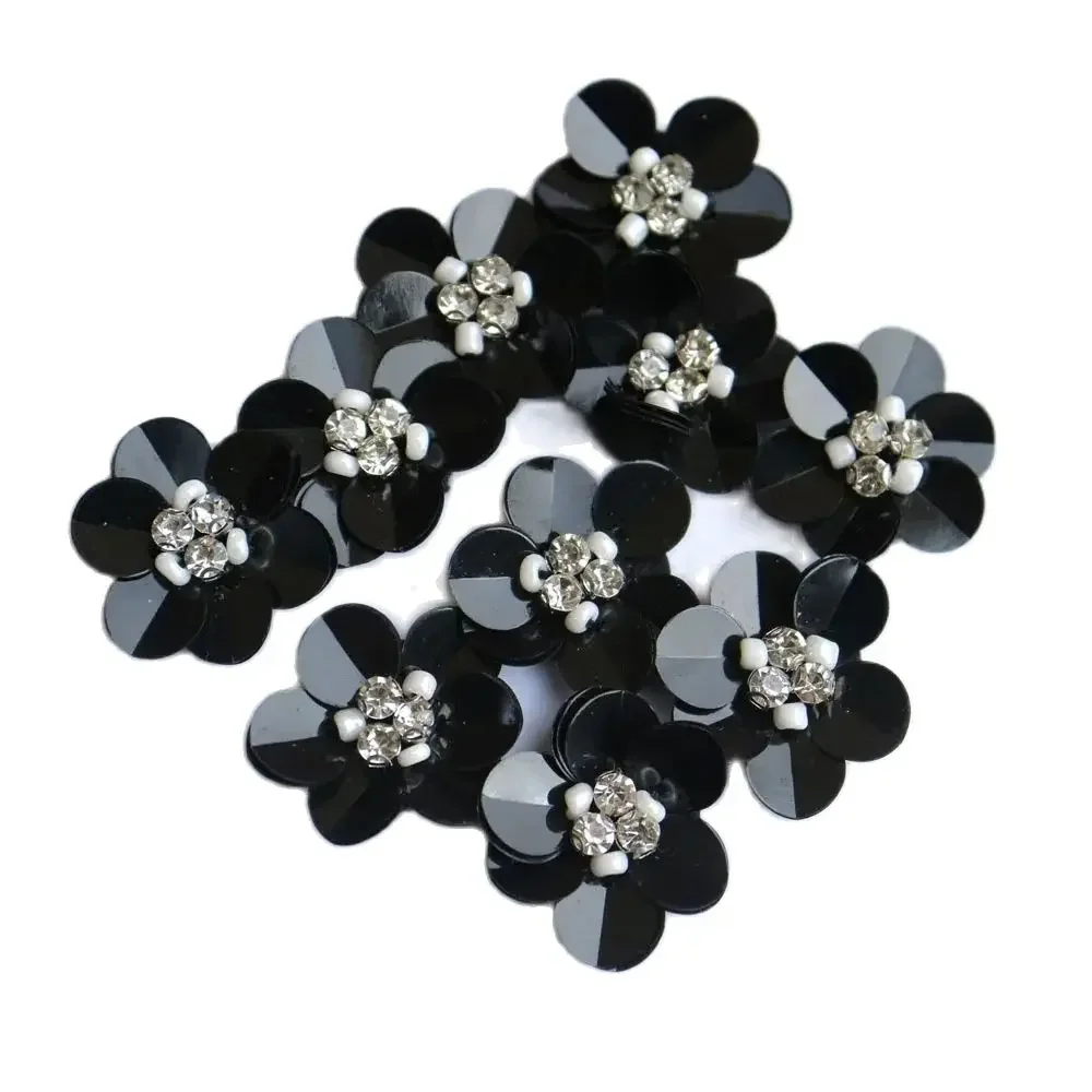 10pcs/lot Rhinestone Beaded Patches for Clothes DIY Sew On Parch Appliques Embroidery Applique Patch Ropa Clothing Accessory