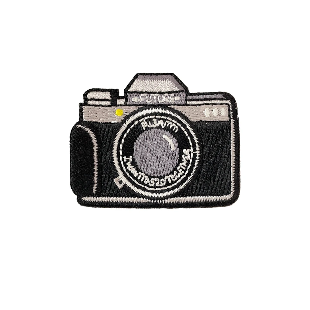 1 Piece Black Camera Embroidery Repair Patches Bag Jacket Jeans Old Type Iron On Parch for Clothes Down Jacket Sticker