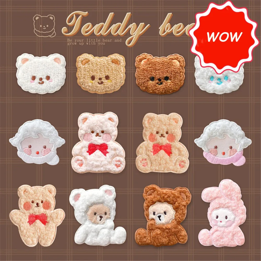 Be Your Bear Self-adhesive Cartoon Patches for Clothing DIY Iron On Patches on Clothes Cute Rabbit Sticker Embroideried Badges