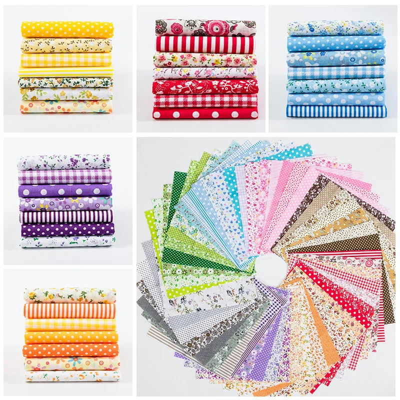 24*25cm/Pack 7pcs/Pack Printed Cotton Fabric Patchwork Floral Pattern Fabric Face Protection DIY Calico Sewing Supplies T7866