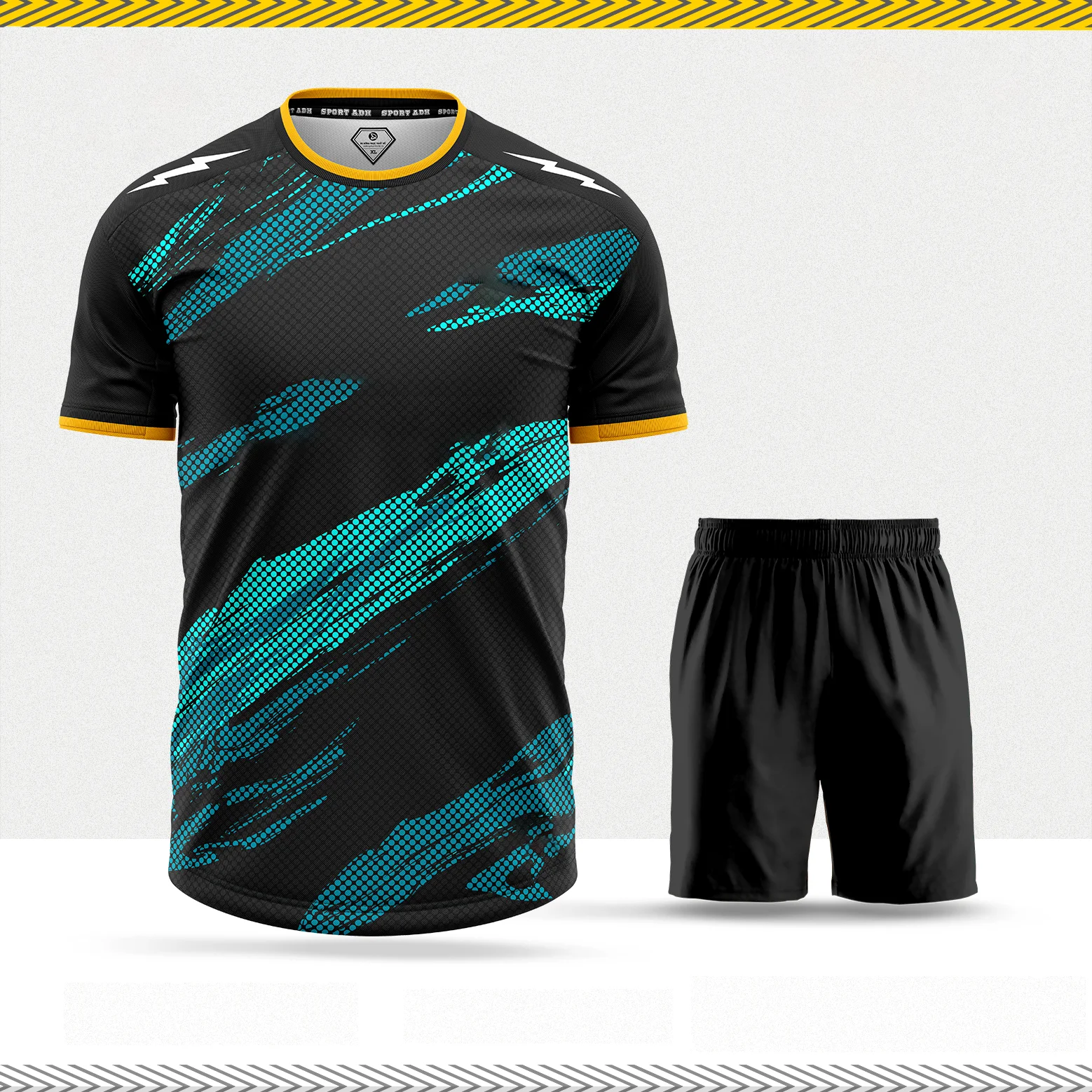 Outdoor Sports Men's T-Shirt Shorts Two Piece Sets Summer Quick Dry Breathable Fitness Running Clothing Casual Loose Tops Outfit