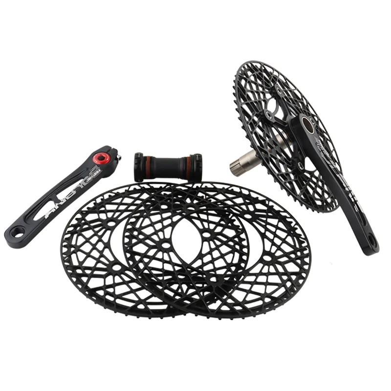 BOLANY Crankset Folding Bicycle Crank 170mm 130BCD 5 Bolts Aluminum Alloy Bottom Bracket Ceramic Bearing CNC Anodized Bike Parts