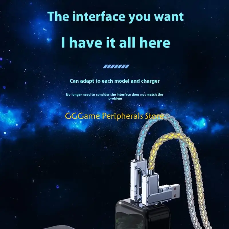U55B USB Cable LED Current Display 4 Port Quick Charges for All Devices