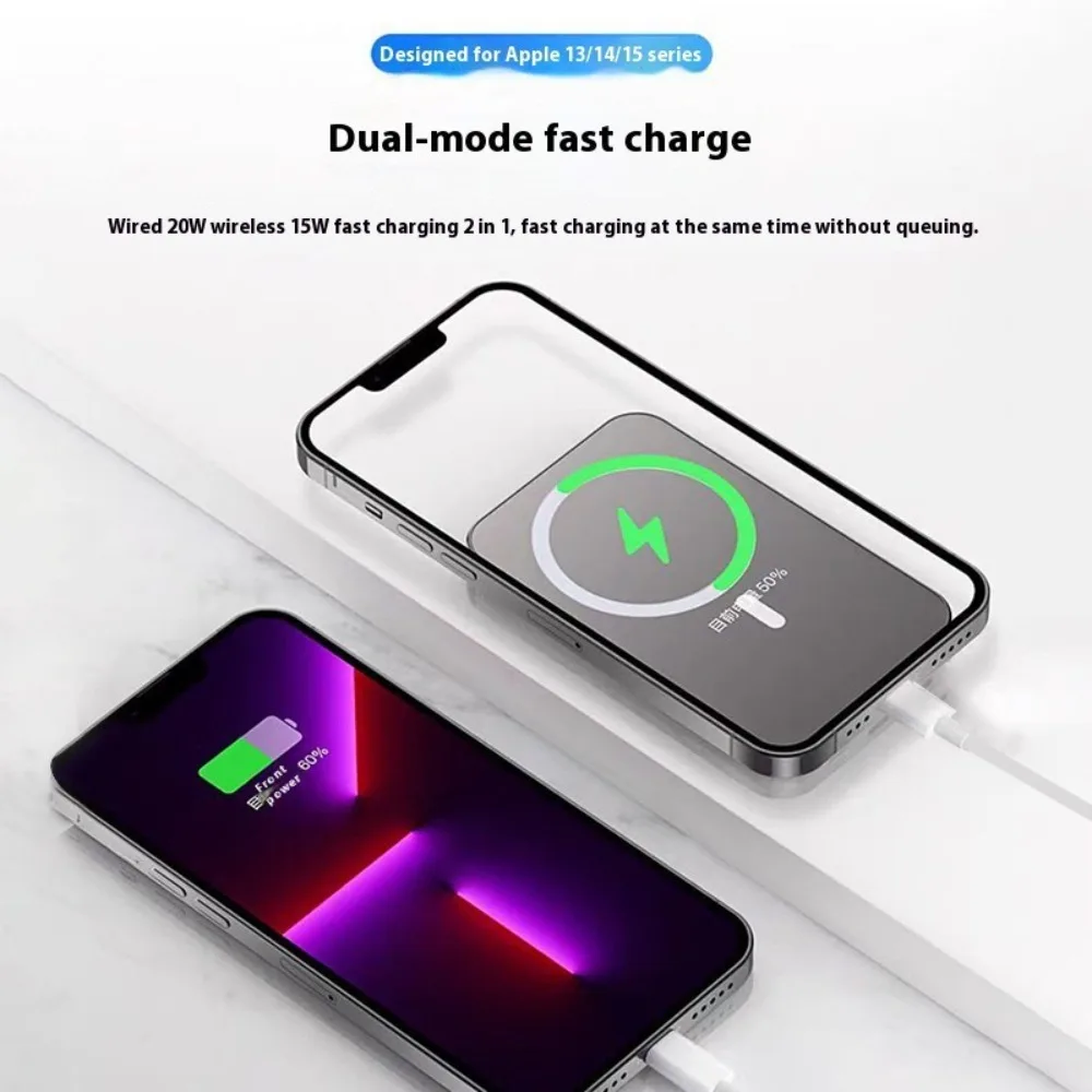 10000mAh Magnetic Wireless Power Bank Thin Fast Charging Portable LED Display USB C Battery for Samsung Xiaomi Android PowerBank