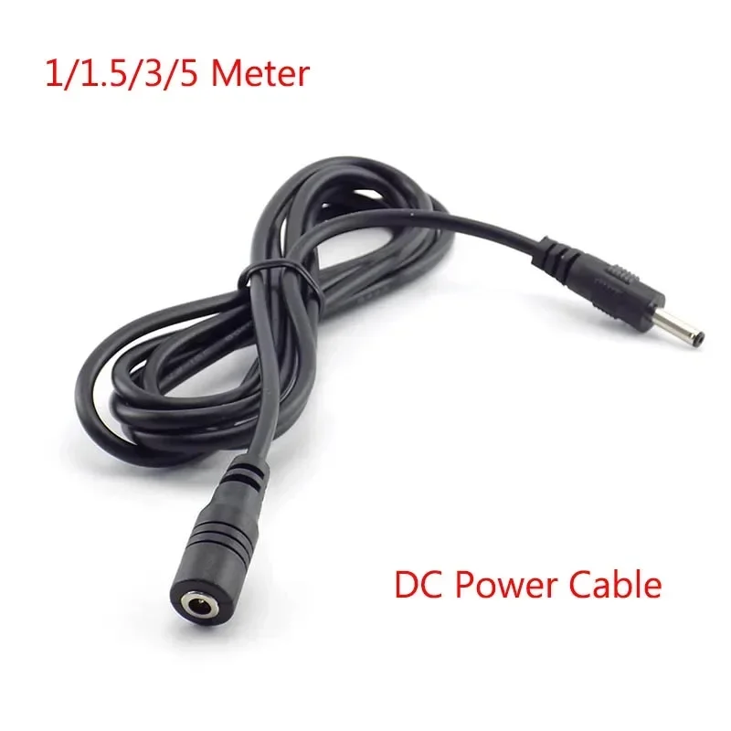 1/1.5/3/5 Meter Male Female DC Power Cable Extension 5V 2A Power Cord Adapter 3.5mm X 1.35mm  Connector for CCTV Security Camera