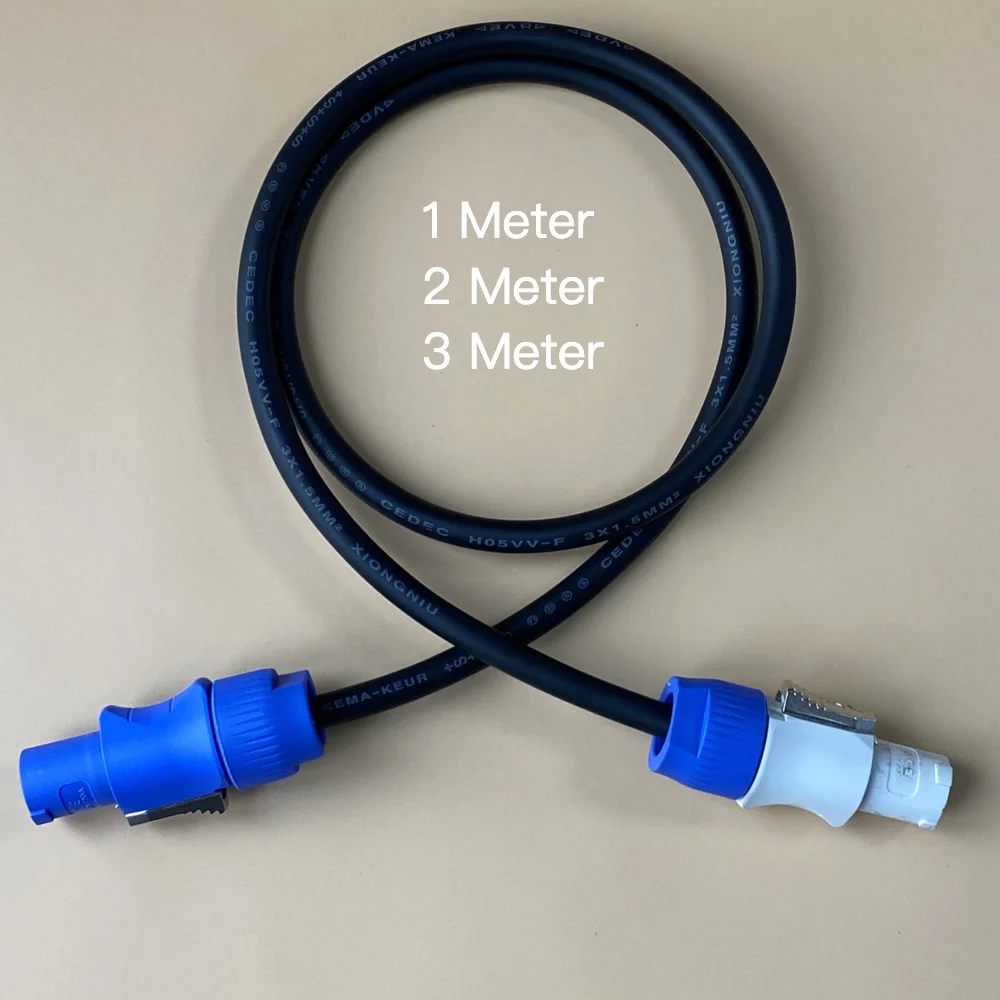 1/2/3 Meter Extension Cord 3x1.5mm² 90-250V AC Power Cable Powercon IN/OUT Conversion Wire For Stage Lighting Moving Head Audio