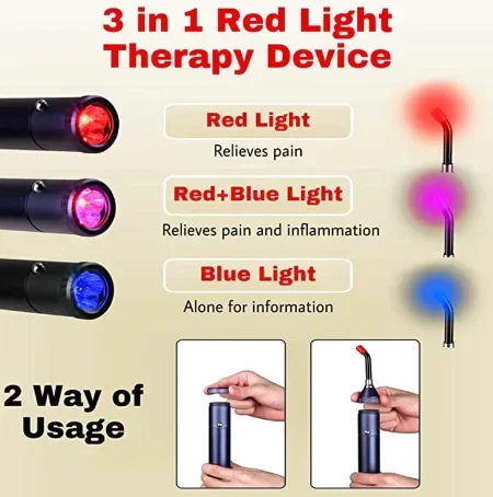 Cold Sore Laser Therapy Device for Canker Sore Lip Herpes Oral Ulcers Nasal Soreness 3 in 1 Body Pain Relief Device