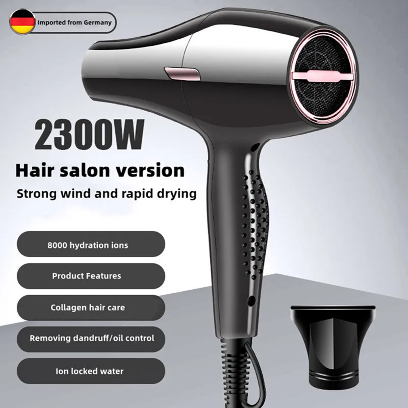 2300W Hair Salon Hair Dryer High Power Strong Wind Speed Dry Blue Light Ion Silent Home Hairdresser Special New Product